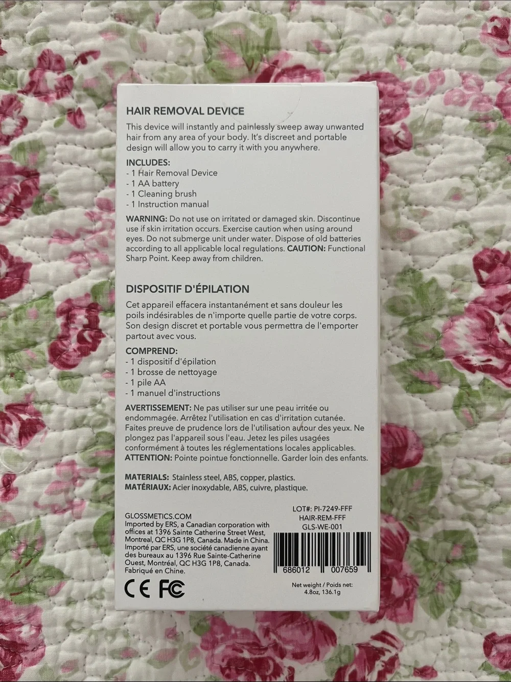 Glossmetics Hair Removal Device